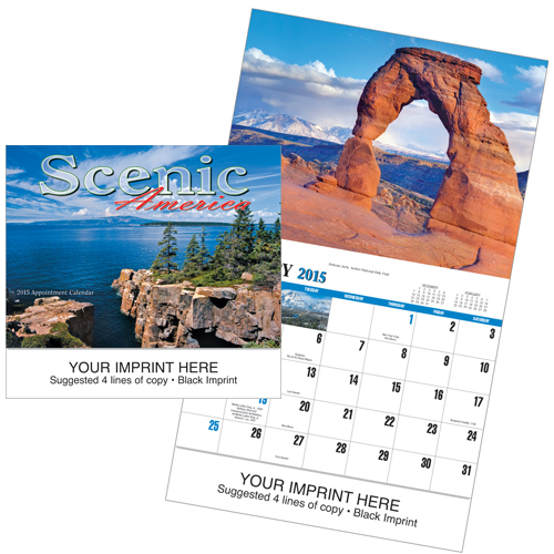 Custom Scenic Imprinted Calendar - Scenic America #800