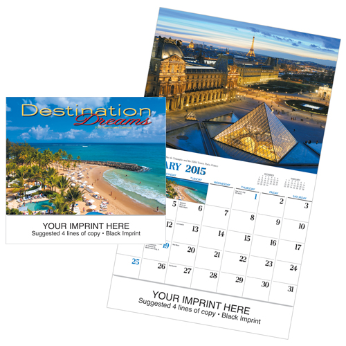 Promotional Imprinted Desination Calendar - Destination Dreams #804