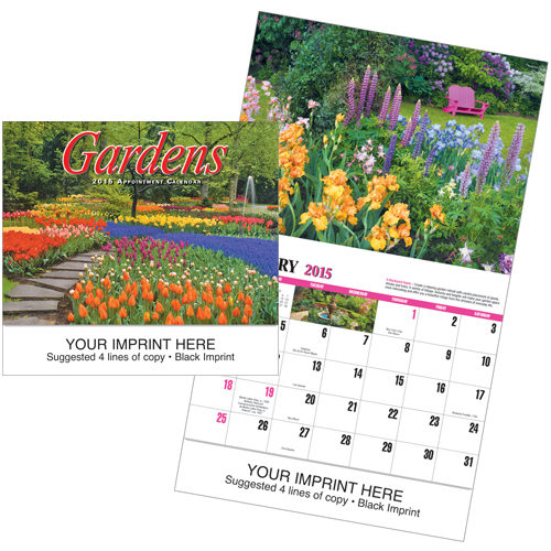 Imprinted Promotional Calendar - Gardens #808