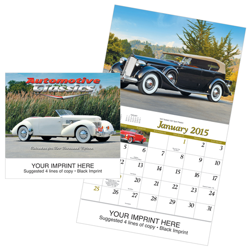 Custom Imprinted Car Calendar - Automotive Classics #820