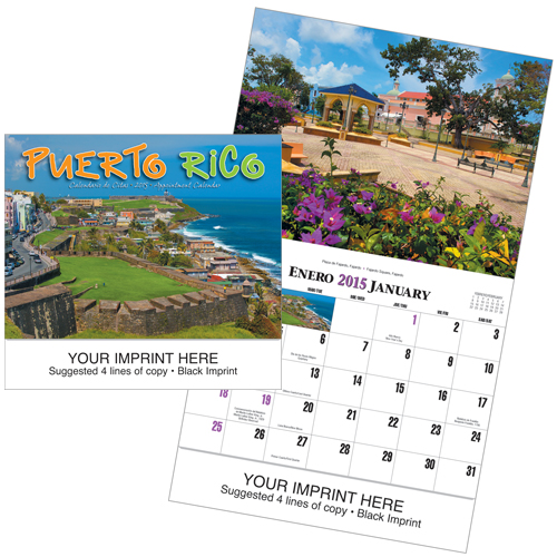 Custom Scenic Imprinted Calendar - Puerto Rico #828
