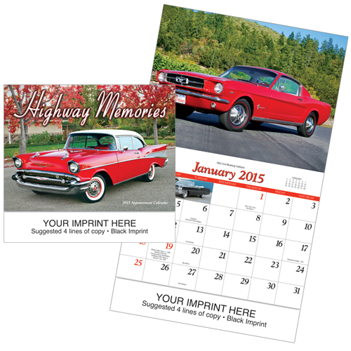 Custom Imprinted Car Calendar - Highway Memories #832