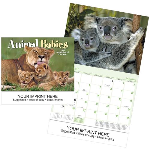 Custom Imprinted Calendar - Animal Babies #890